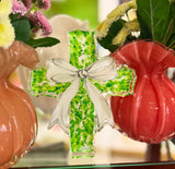 Wedding Boxwood with White Bow Cross