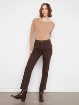 Charlie B Coffee Brown Straight Leg Colored Twill Pants