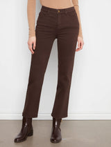 Charlie B Coffee Brown Straight Leg Colored Twill Pants