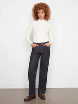 Charlie B Scalloped Outseam and Raw Hem Jean