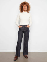 Charlie B Scalloped Outseam and Raw Hem Jean