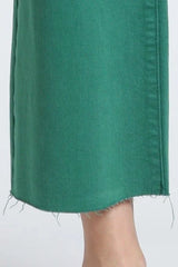 Wide Leg Crop pant in Emerald Green