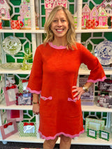 Scalloped Detail Sweater Dress