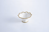 Pampa Bay Footed Bowl in White and Gold