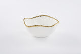 Pampa Bay Large Salad Bowl in Gold and White