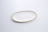 Pampa Bay Large Oval Platter in Gold and White