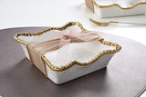 Pampa Bay Cocktail Napkin Holder in Gold and White