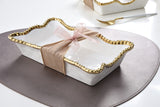 Pampa Bay Guest Napkin Holder in Gold and White