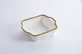 Pampa Bay Square Baking Dish in Gold and White