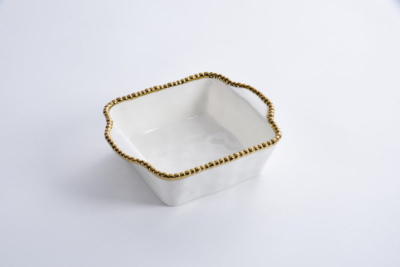 Pampa Bay Square Baking Dish in Gold and White