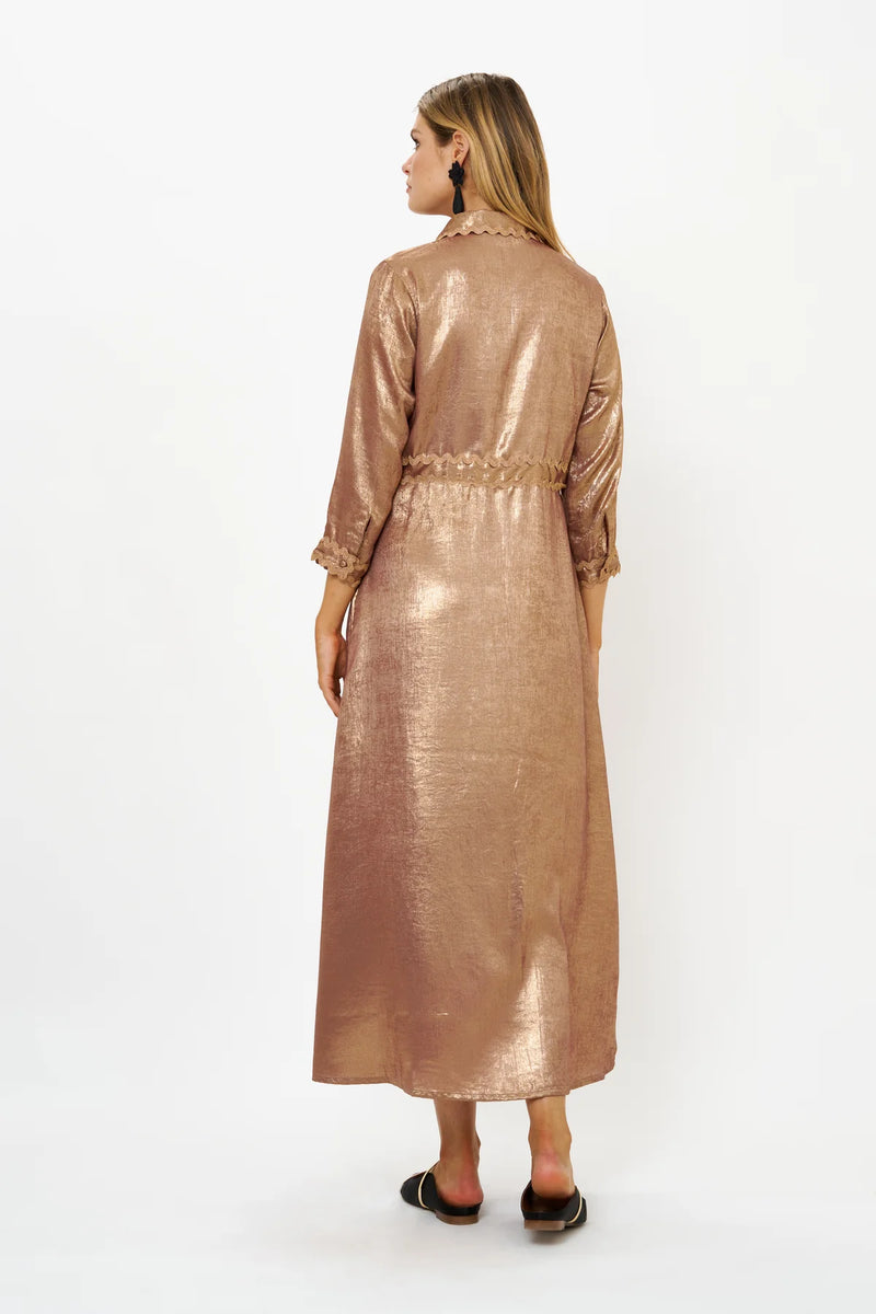 Oliphant Gold Cairo Shirt Maxi Dress