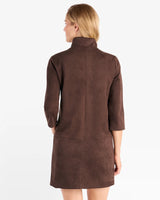 Callie Faux Suede Dress in Espresso