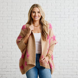 Cape Star Sweater in Khaki with Pink Stars