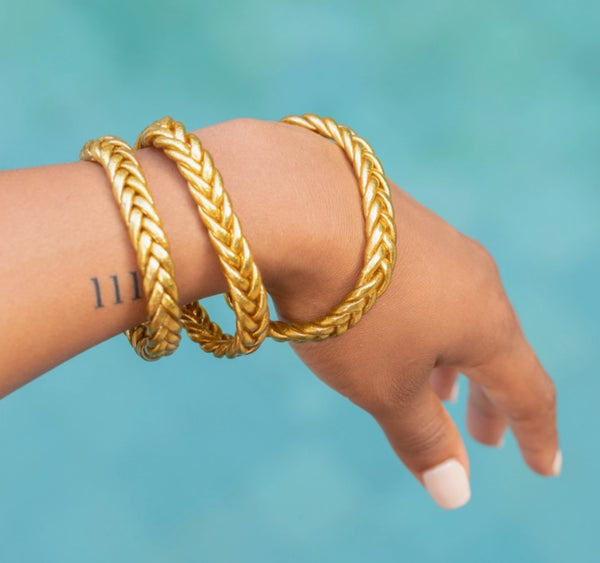 Kumali Double Braided Gold Bracelet (Not a Set)