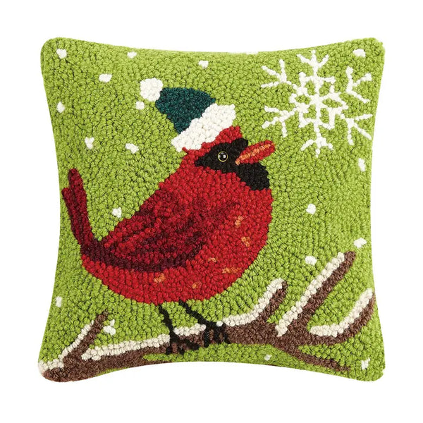Cardinal With Snowflake Pillow