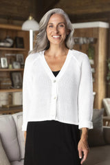 Coastal Crochet Cardigan in White