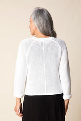Coastal Crochet Cardigan in White