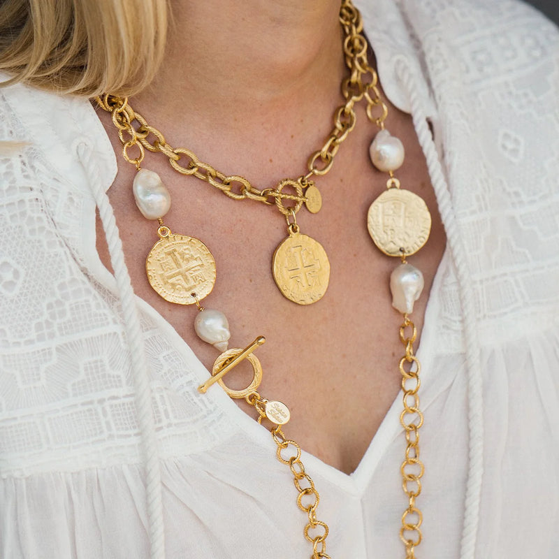 Susan Shaw Peruvian Coin Toggle Necklace