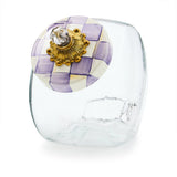 Mackenzie-Childs Violet Check Cookie Jar