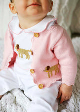 Little English Lab Crochet Playsuit (Pink or Blue)