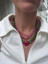 Smith & Co. Harvest Pendant Beaded Necklace in Mulberry