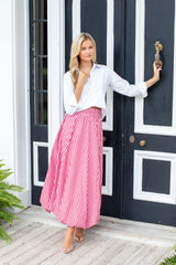 House of MBR Red Gingham JuJu Bubble Long Skirt Long