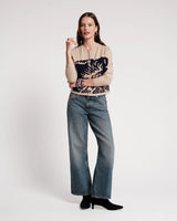 Frances Valentine Darling Cardigan in Camel and Navy