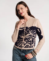 Frances Valentine Darling Cardigan in Camel and Navy