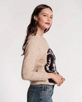Frances Valentine Darling Cardigan in Camel and Navy