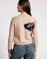 Frances Valentine Darling Cardigan in Camel and Navy