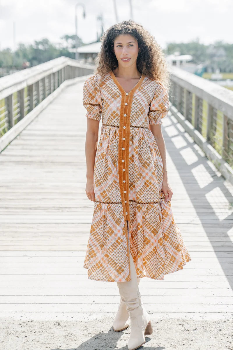 Victoria Dunn Leilani Dress in Glazed Ginger