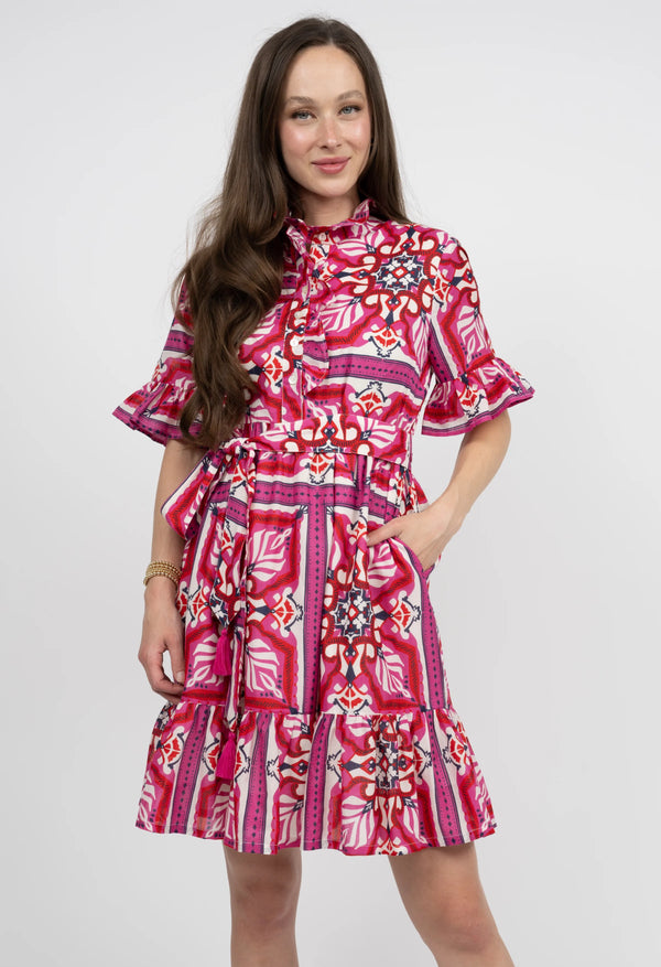 Ivy Jane Red Tile Styled Dress