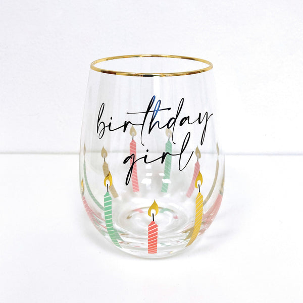 Stemless Wine Birthday Glass