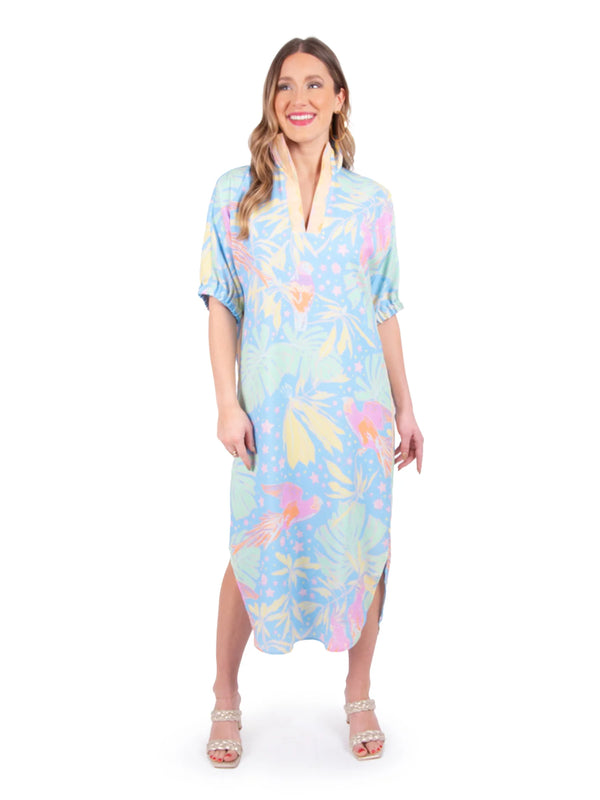 Emily McCarthy Poppy Caftan in Parrot Party