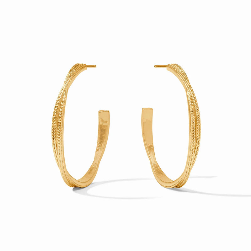 Julie Vos Cheval Twist Hoop in Gold (Two Size Options)