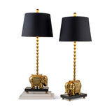 Royal Gold Elephant Lamps (Set of 2)