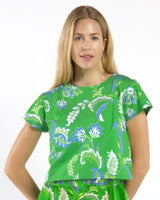 Ellen Top Stretch Poplin in Feathered Floral