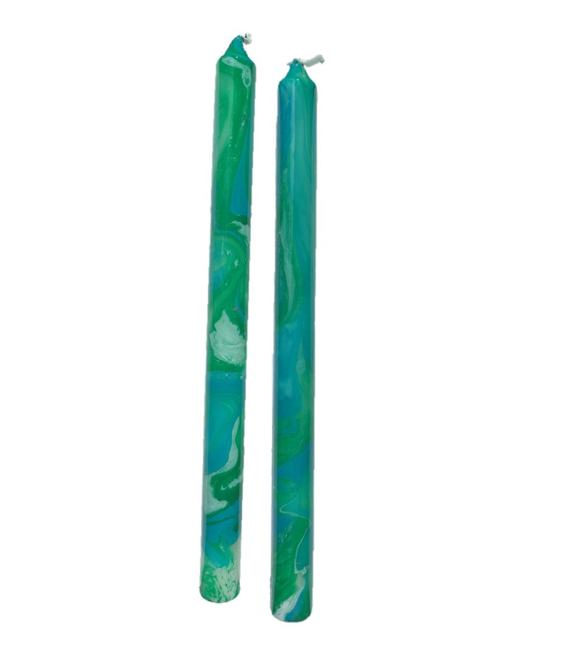 Marbleized Taper Candles (Set of 2)