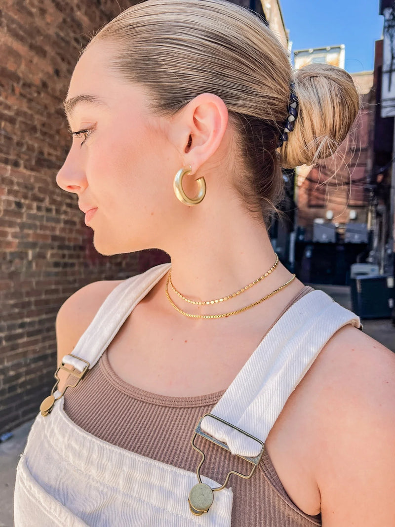 Sheila Fajl Small Chantal Hoops - Brushed 18K Gold Plated