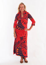 CK Bradley Rollins Dress in Paddle Chili Pepper