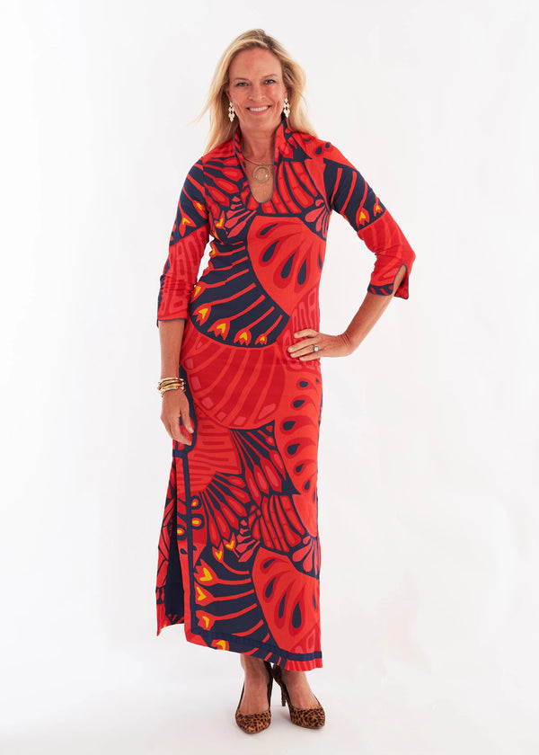 CK Bradley Rollins Dress in Paddle Chili Pepper