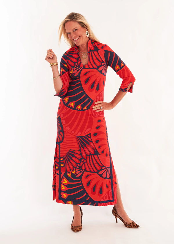 CK Bradley Rollins Dress in Paddle Chili Pepper