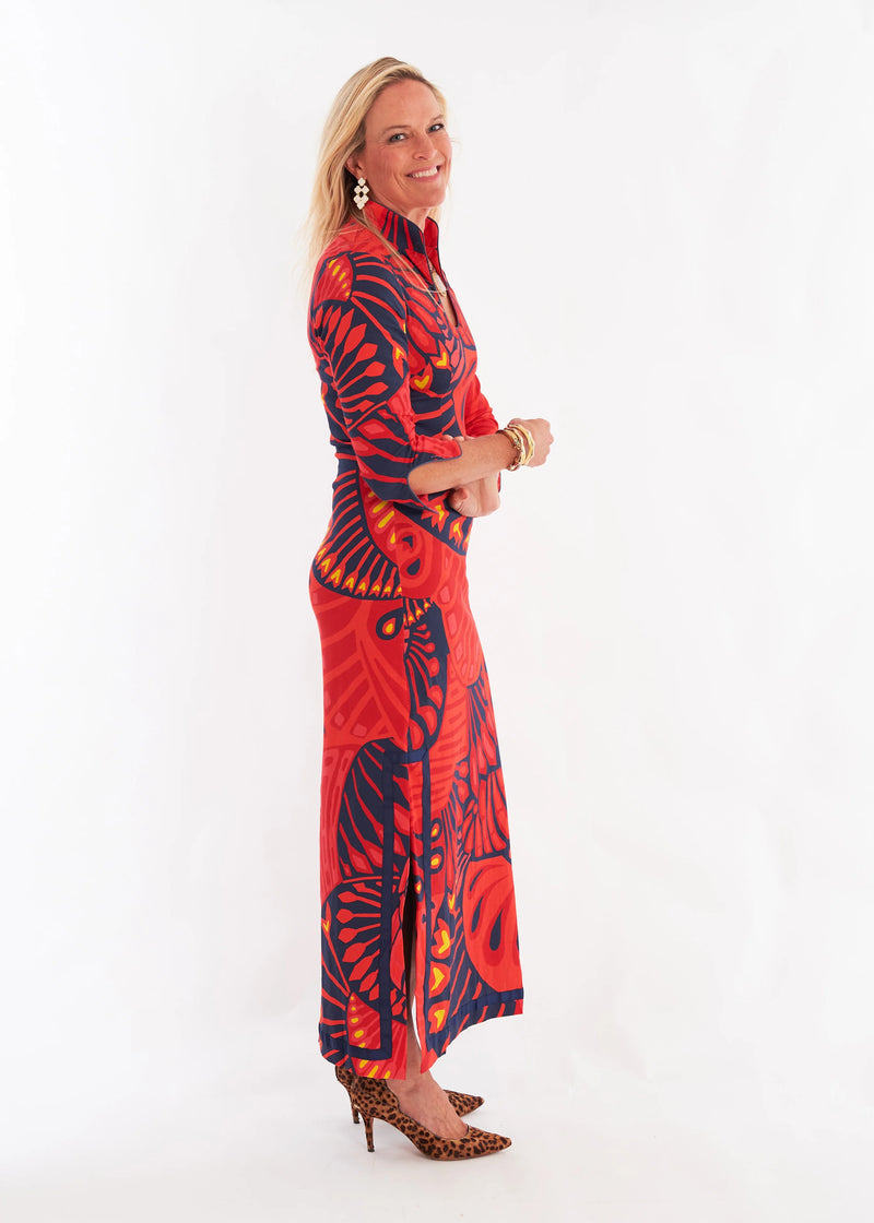 CK Bradley Rollins Dress in Paddle Chili Pepper