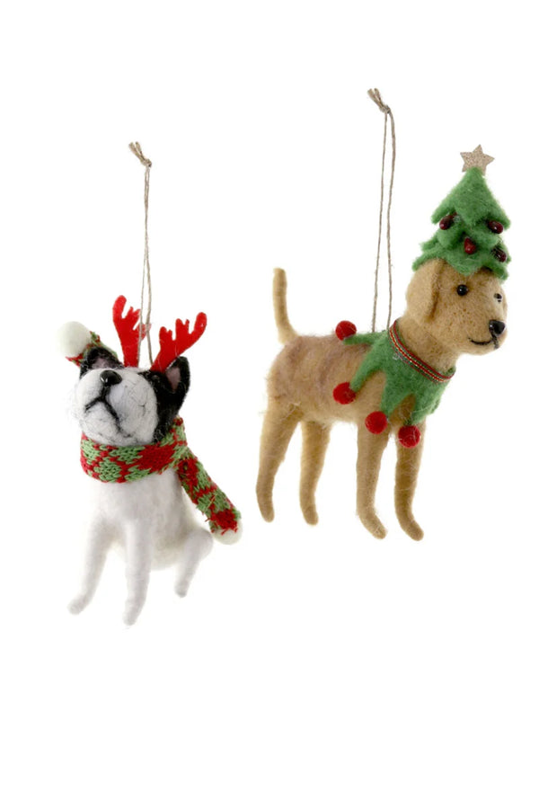 Felt Dog Ornament (Two Style Options)