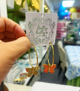 Butterfly Hoop Earrings
