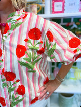 Striped Floral Blouse