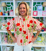 Striped Floral Blouse