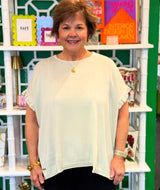 Catalina Short Sleeve Ruffle Sweater