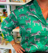 Zebra Blouse in Green