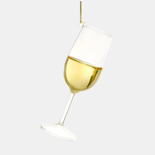 Cody Foster White Wine Glass Ornament